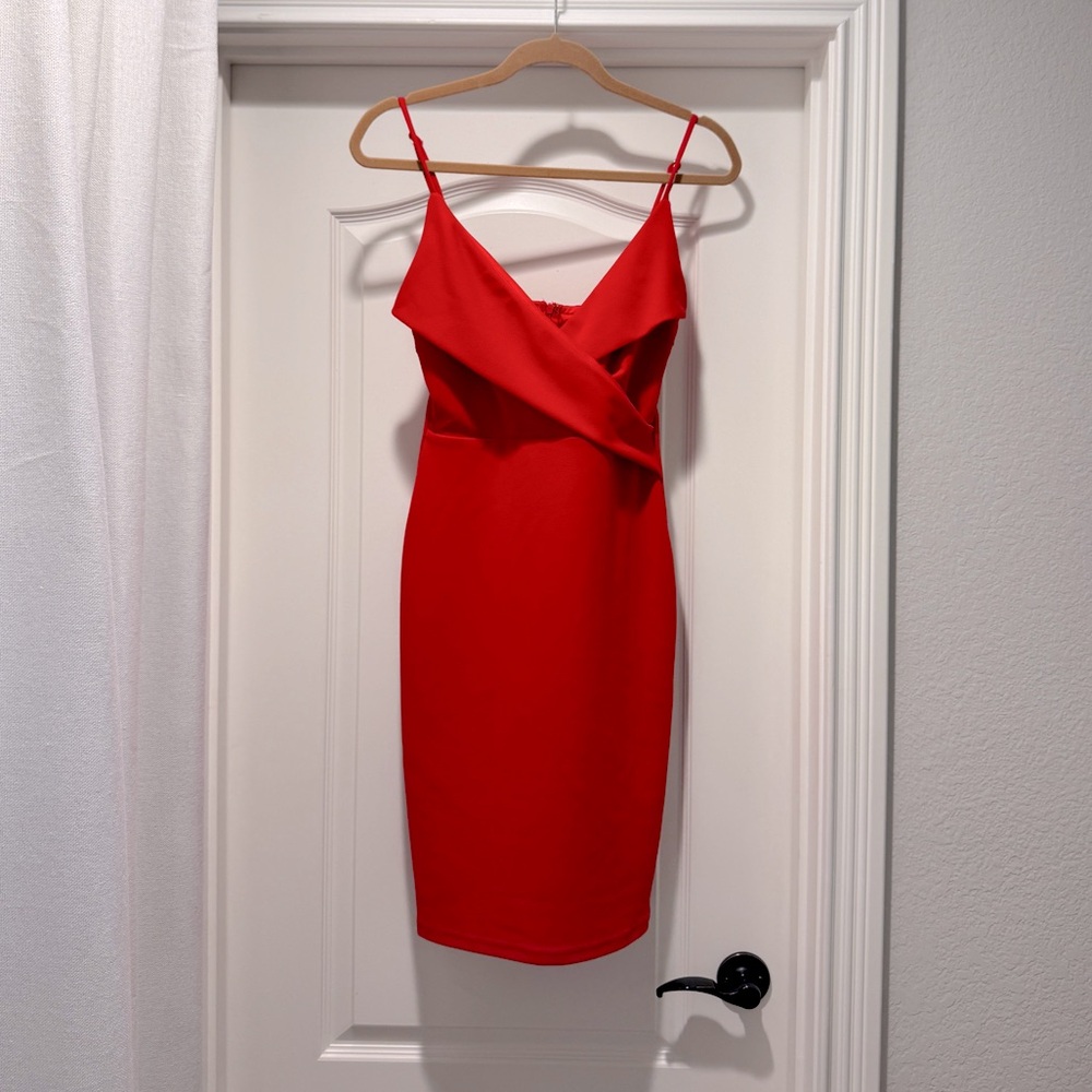 Red Bodycon Dress with Straps